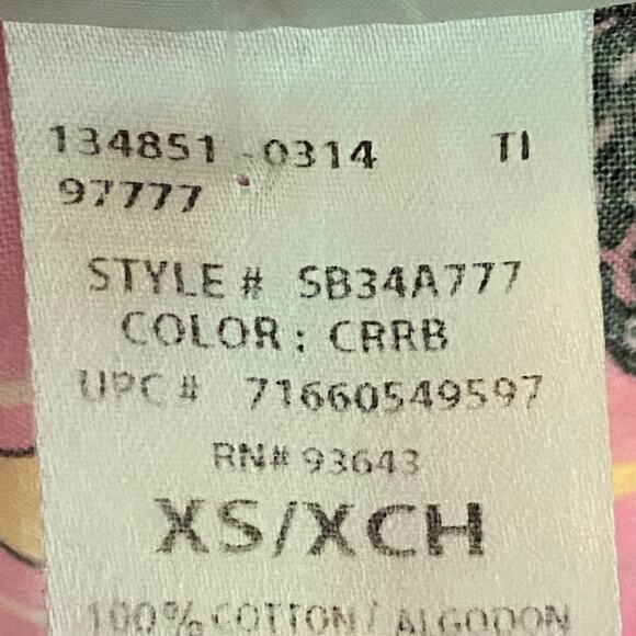 Scrub Star Top X Small Cancer Awareness Pink Ribbon Front Pockets Cap Sleeve - Picture 6 of 8